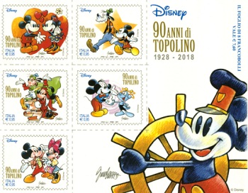 90 anni di Topolino celebrati sui francobolli