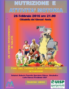Serata su nutrizione e sport alla Cittadella dei giovani di Aosta