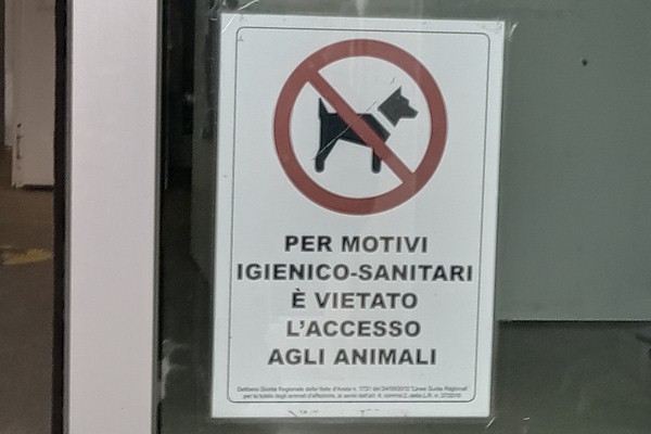 Accesso vietato agli animali