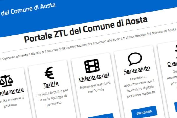 Dal 2 aprile autorizzazioni on line per la Ztl di Aosta