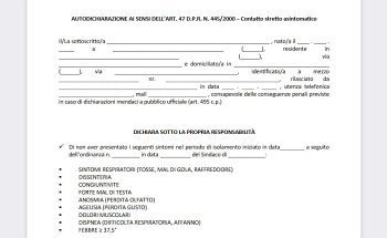 autodichiarazione di fine isolamento