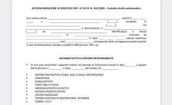 autodichiarazione di fine isolamento