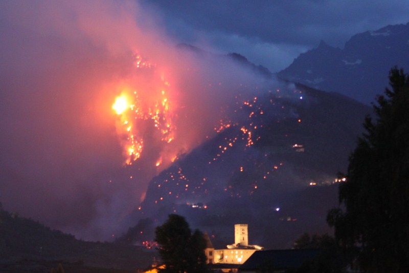 Incendio a Aymavilles