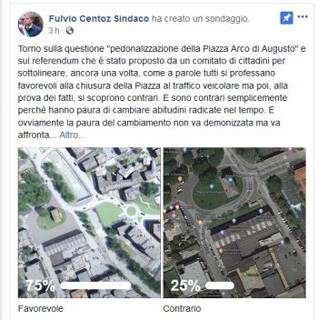 Aosta, sondaggio social del sindaco: sì o no allo stop al traffico all'Arco d'Augusto?