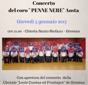 Concerto di beneficenza delle Penne Nere a Gressan