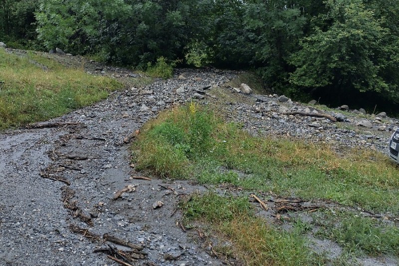 Smottamento a La Palud (foto RAVA)
