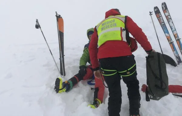 scialpinista infortunato