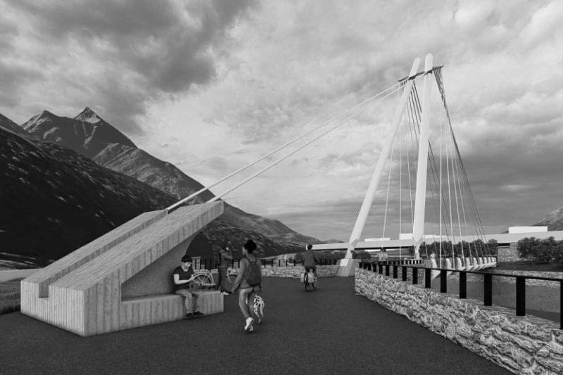 Nuovo ponte ciclopedonale sulla Dora collegato alla stazione di Nus