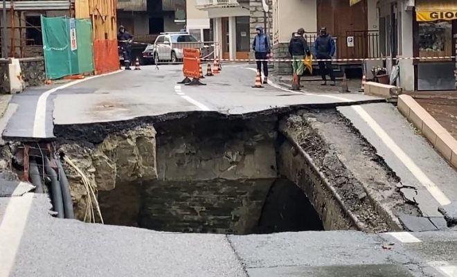 ponte crollato a Gaby