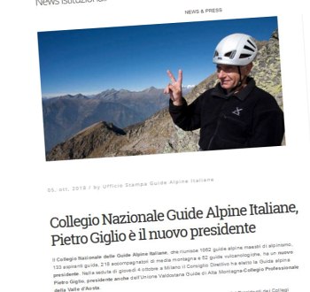 Pietro Giglio eletto presidente delle Guide alpine italiane