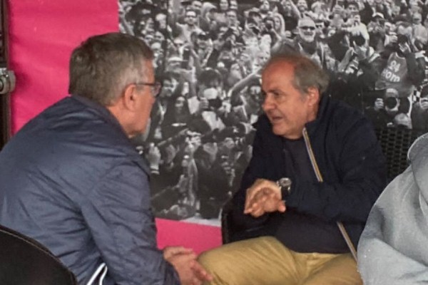 L'assessore Grosjacques con il direttore del Giro