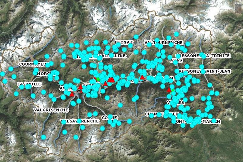 Mappa degli interventi forestali