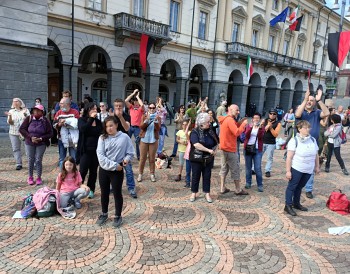 Manifestazione in piazza Chanoux