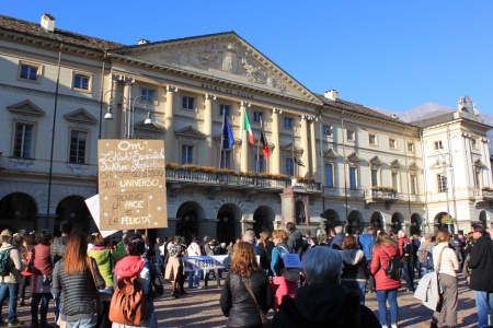 Manifestazione no green pass ad Aosta
