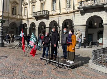 Manifestazione in piazza Chanoux