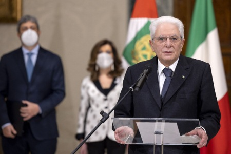 Sergio Mattarella con Fico e Casellati