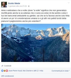 Guido Meda turista scontento: "in Valle d'Aosta trattato come bancomat ambulante"