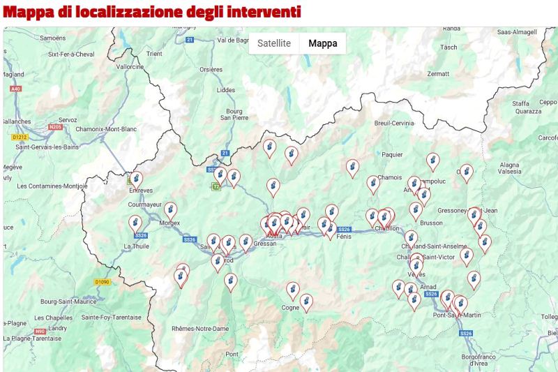 Mappa degli interventi del portale Pnrr