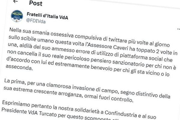 Post di Fratelli d'Italia VdA