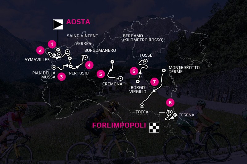 Giro Next Gen 2024, si parte da Aosta il 9 giugno