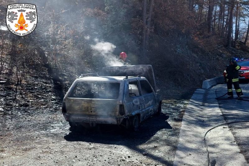 Panda distrutta dalle fiamme