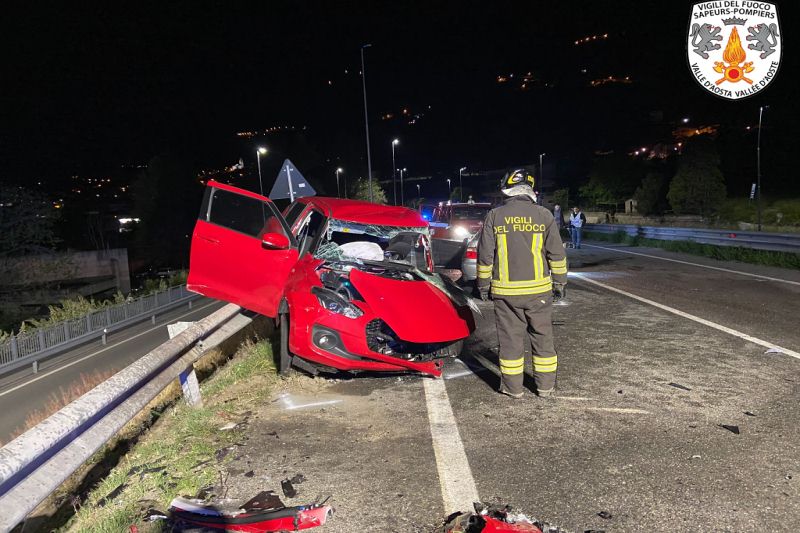 Incidente stradale tra Aosta e Sarre