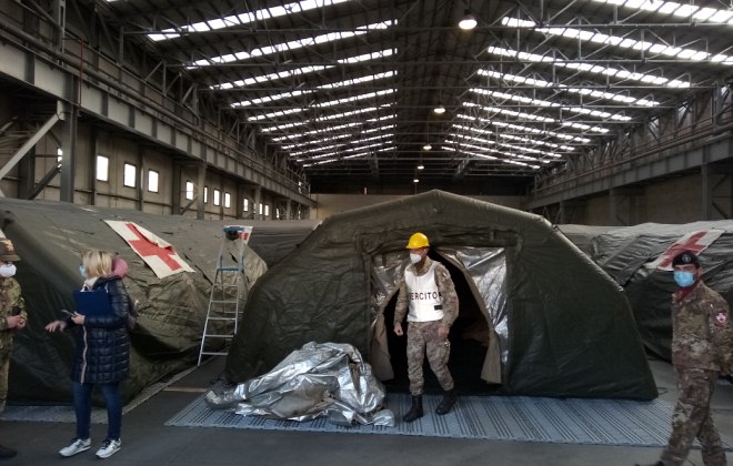 ospedale Covid dell'Esercito ad Aosta