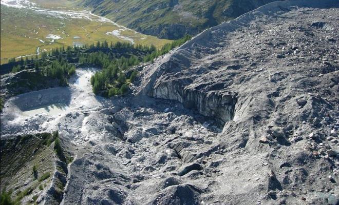 Ghiacciaio del Miage nel 2014 Ghiacciaio del Miage nel 2014