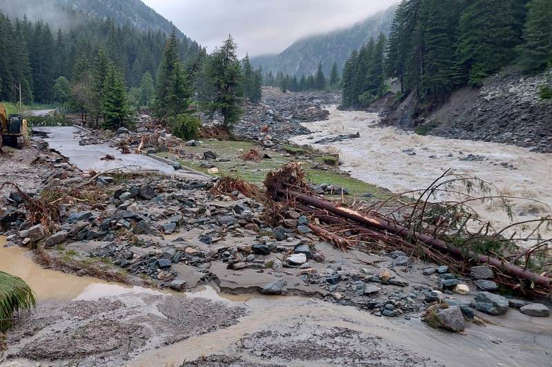 Danni dell'alluvione in val di Cogne