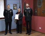 Carabiniere investito, consegnato un ringraziamento alla signora Jeantet